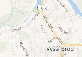 Lesní v obci Vyšší Brod - mapa ulice