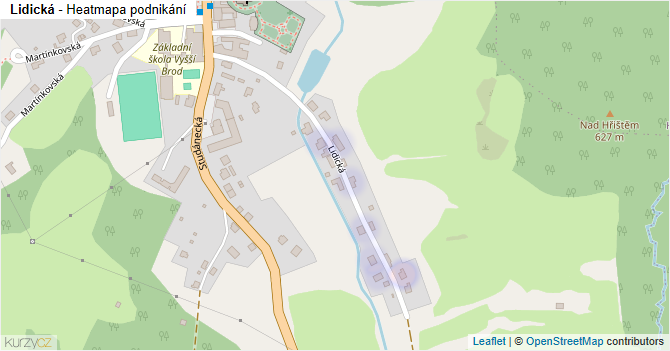 Lidická - mapa podnikání