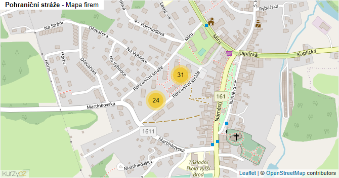 Pohraniční stráže - mapa firem