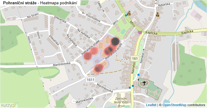 Pohraniční stráže - mapa podnikání