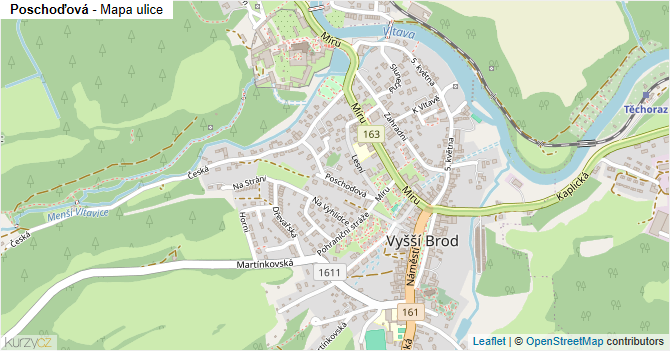 Poschoďová - mapa ulice