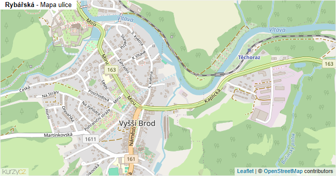 Rybářská - mapa ulice