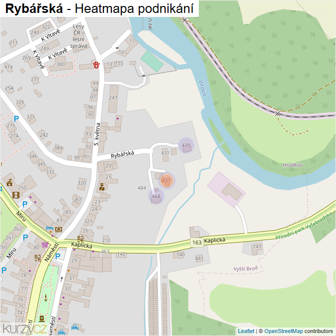 Mapa Rybářská - Firmy v ulici.
