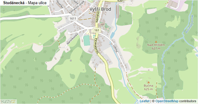 Studánecká - mapa ulice