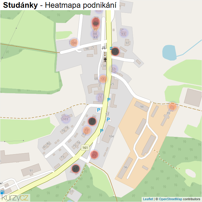 Mapa Studánky - Firmy v části obce.