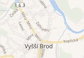 Zahradní v obci Vyšší Brod - mapa ulice