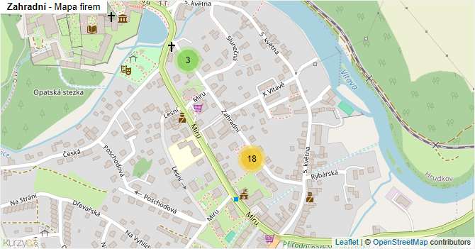 Zahradní - mapa firem