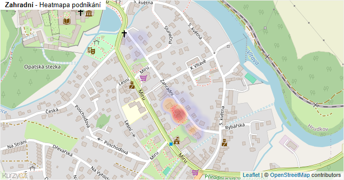Zahradní - mapa podnikání