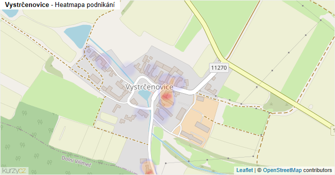 Vystrčenovice - mapa podnikání