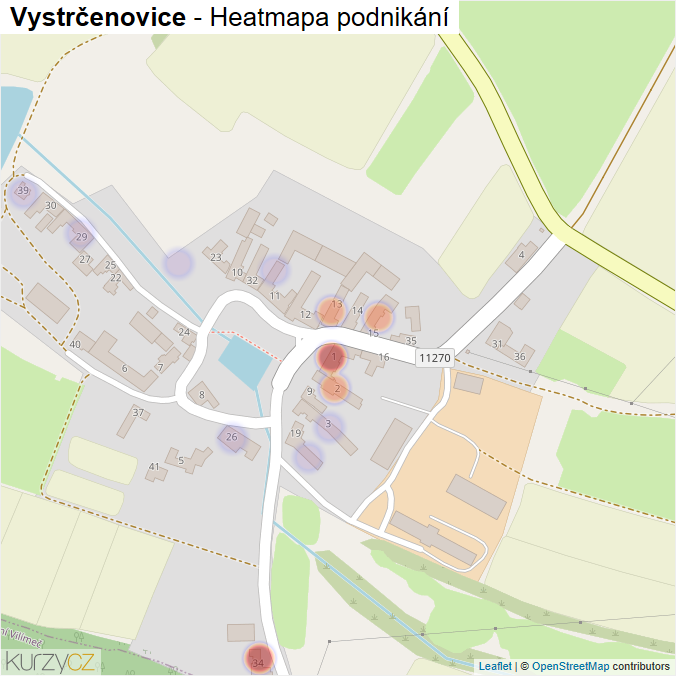 Mapa Vystrčenovice - Firmy v části obce.