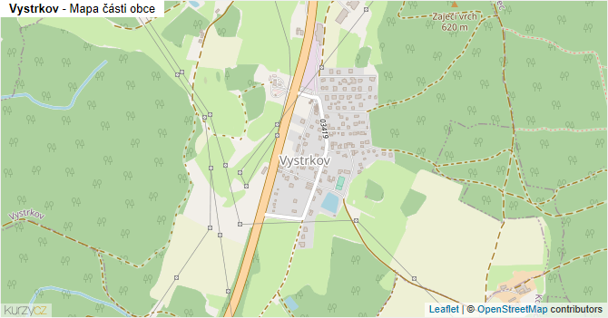 Vystrkov - mapa části obce