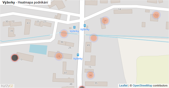Výžerky - mapa podnikání
