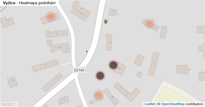 Vyžice - mapa podnikání