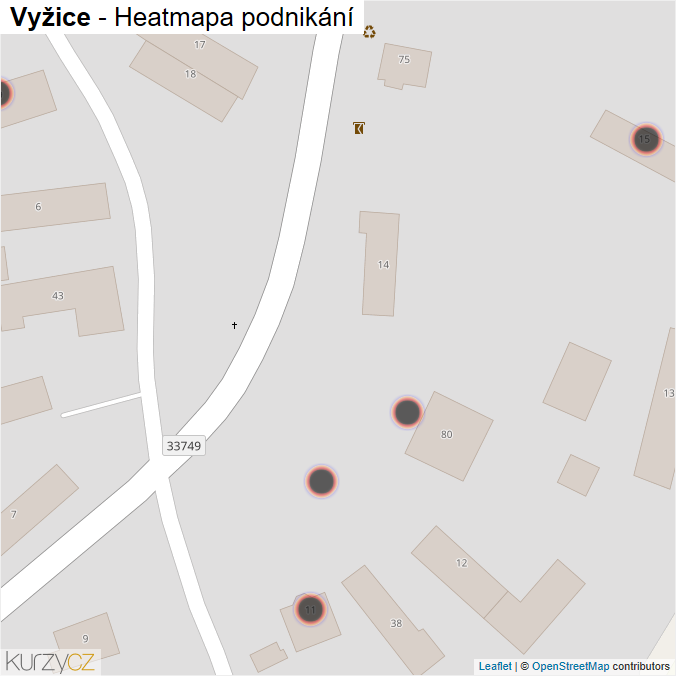 Mapa Vyžice - Firmy v obci.