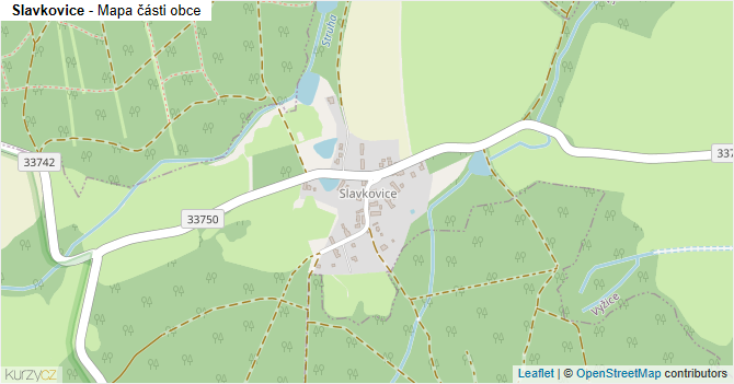 Slavkovice - mapa části obce