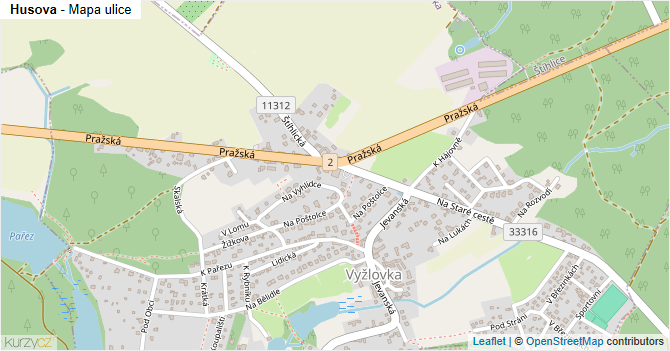 Husova - mapa ulice