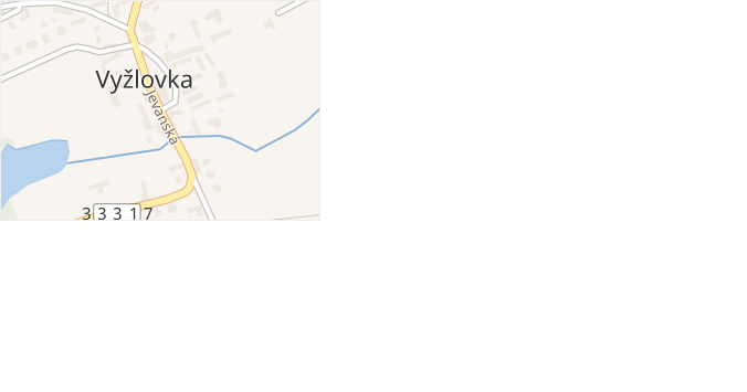 Jevanská v obci Vyžlovka - mapa ulice