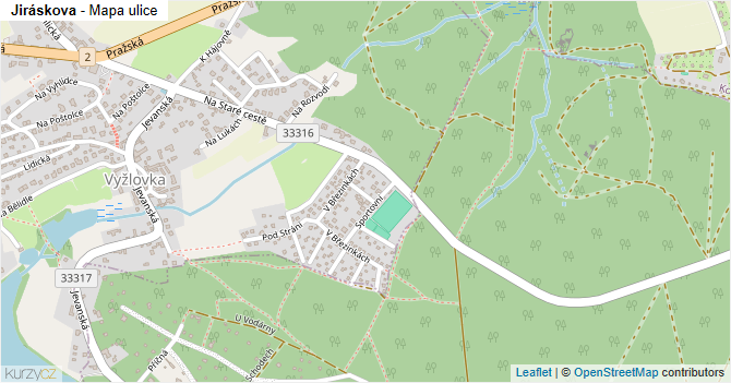 Jiráskova - mapa ulice