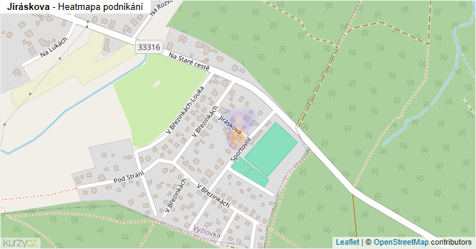 Jiráskova - mapa podnikání