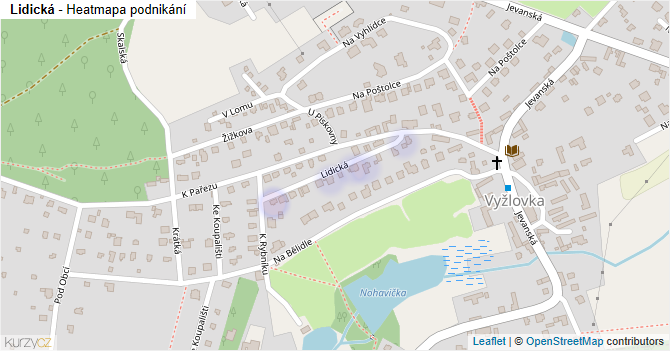 Lidická - mapa podnikání