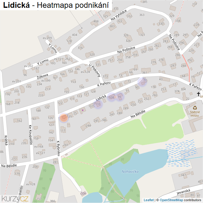 Mapa Lidická - Firmy v ulici.