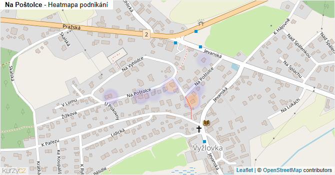 Na Poštolce - mapa podnikání