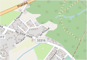 Na Rozvodí v obci Vyžlovka - mapa ulice