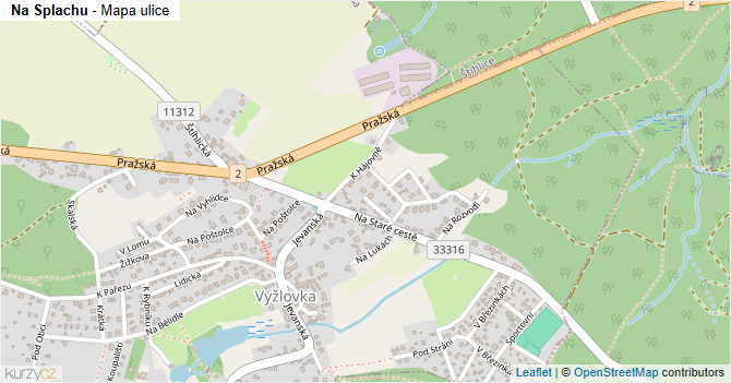 Na Splachu - mapa ulice