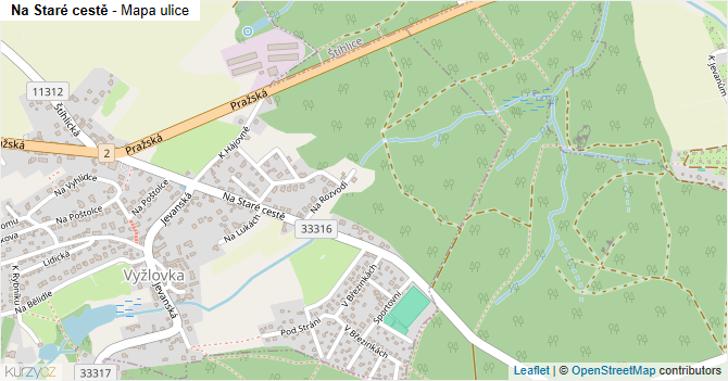 Na Staré cestě - mapa ulice