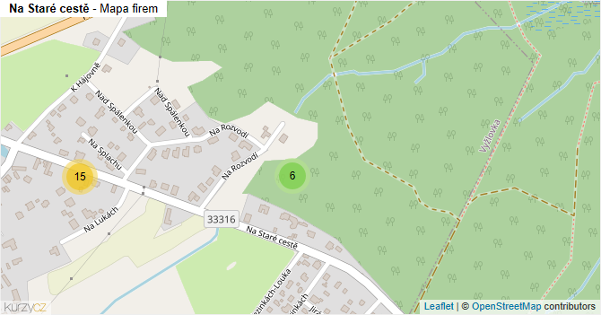 Na Staré cestě - mapa firem