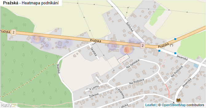 Pražská - mapa podnikání