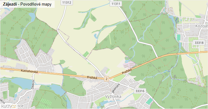 Zájezdí - záplavové mapy stoleté vody