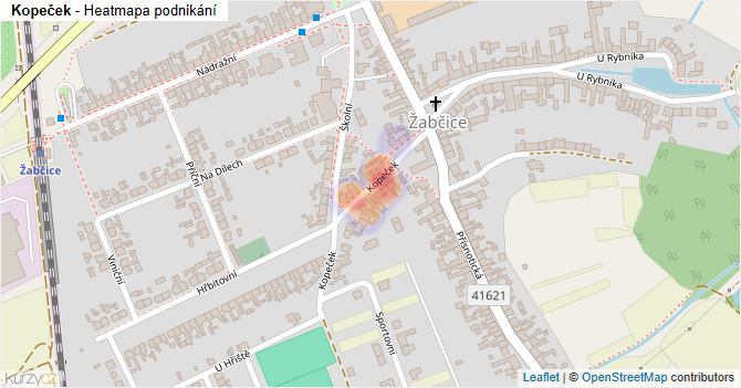 Kopeček - mapa podnikání