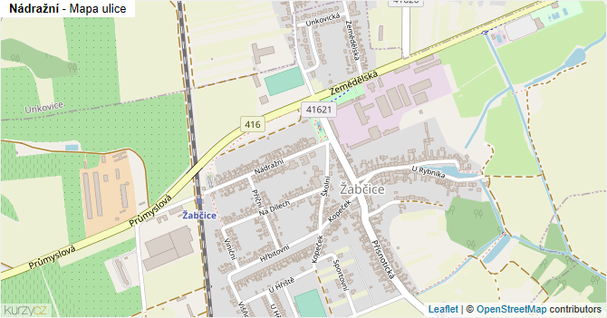 Nádražní - mapa ulice