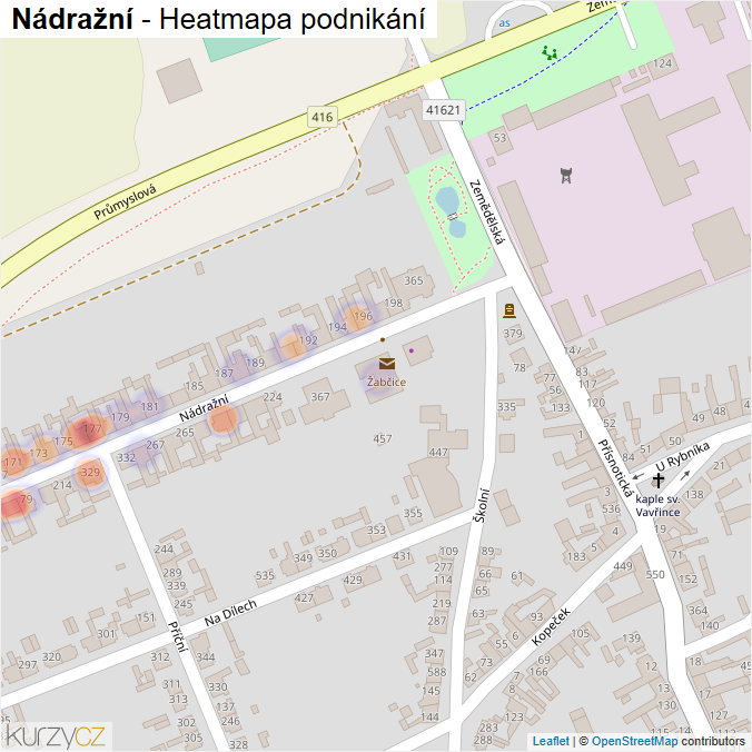 Mapa Nádražní - Firmy v ulici.
