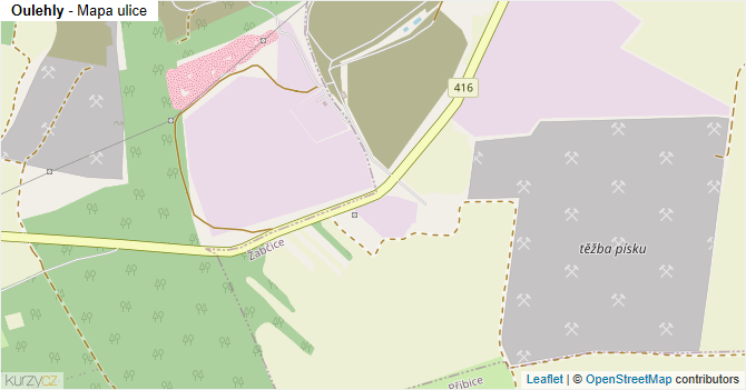 Oulehly - mapa ulice