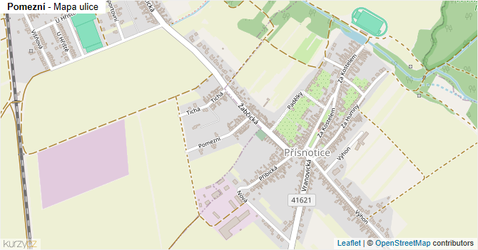 Pomezní - mapa ulice