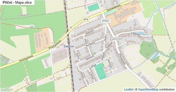 Příční - mapa ulice