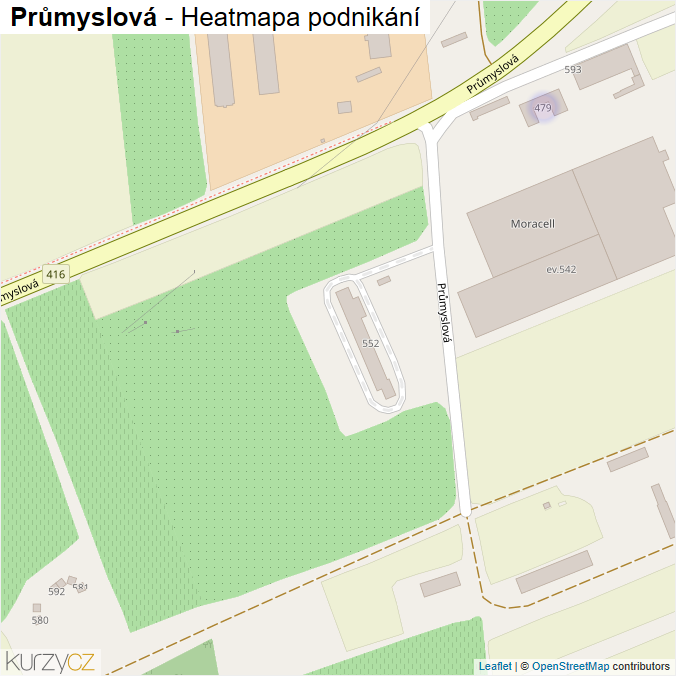 Mapa Průmyslová - Firmy v ulici.