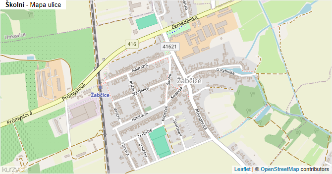 Školní - mapa ulice