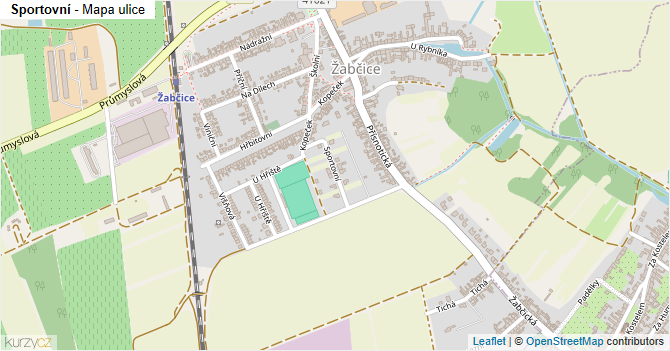 Sportovní - mapa ulice