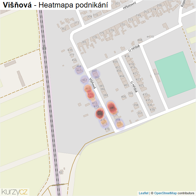 Mapa Višňová - Firmy v ulici.