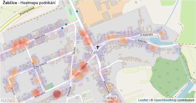 Žabčice - mapa podnikání