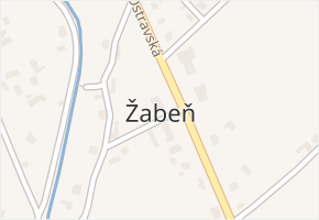 Žabeň v obci Žabeň - mapa části obce