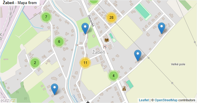 Žabeň - mapa firem