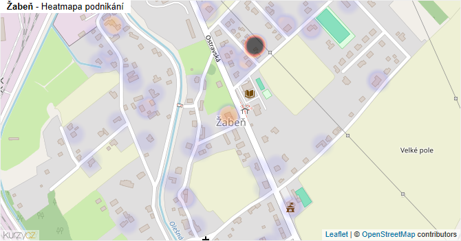 Žabeň - mapa podnikání