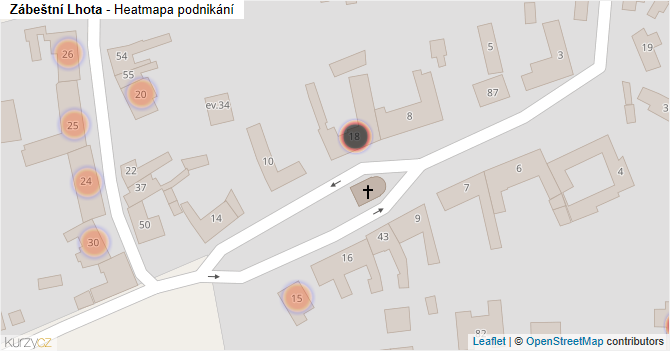 Zábeštní Lhota - mapa podnikání