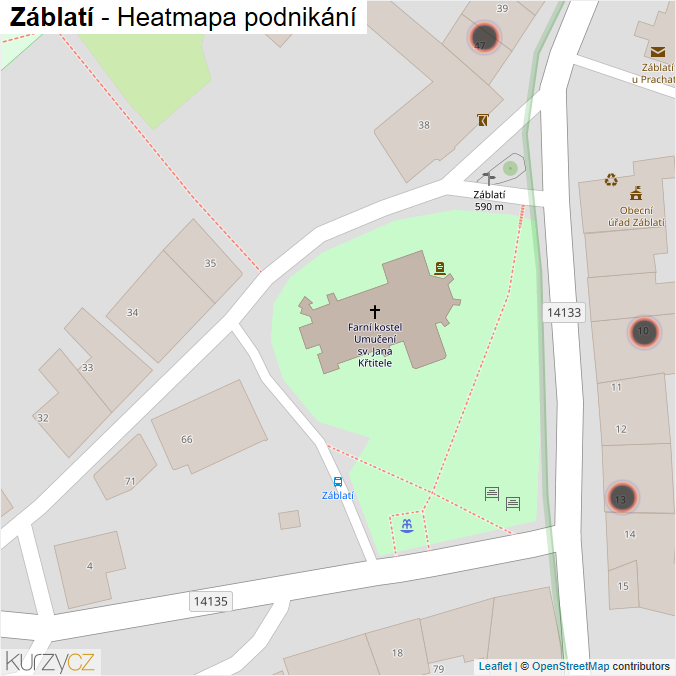 Mapa Záblatí - Firmy v obci.
