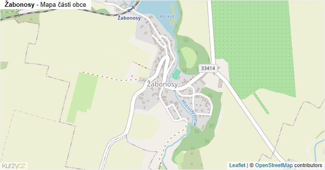 Žabonosy - mapa části obce