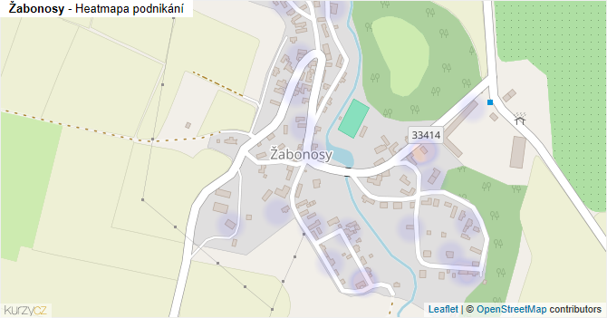 Žabonosy - mapa podnikání